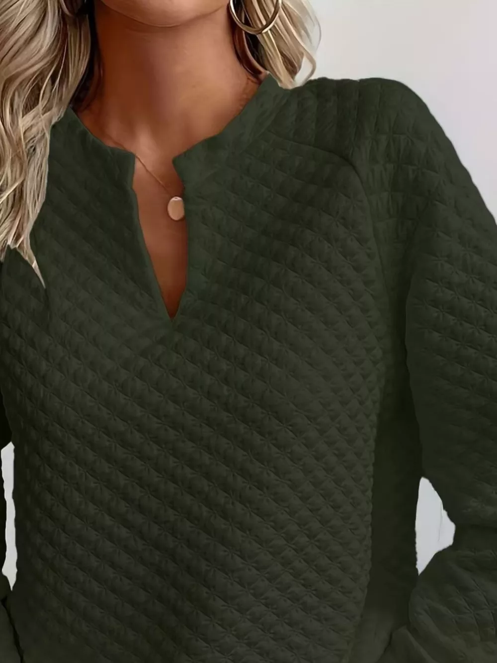 Textured Notched Raglan Sleeve Sweatshirt, image 21