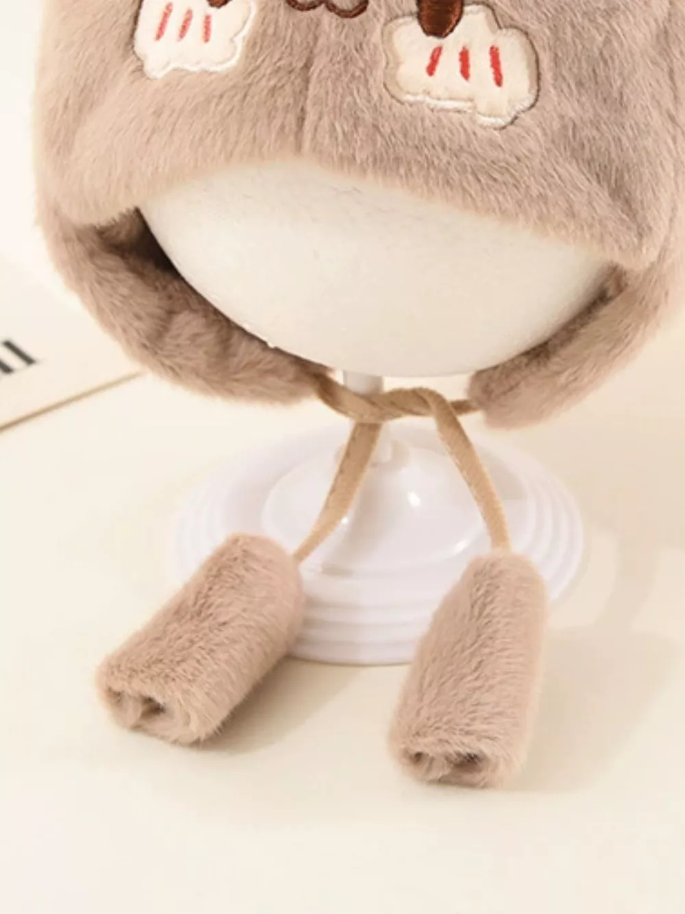 Children's Cute Bear Ear Plush Hat, image 24