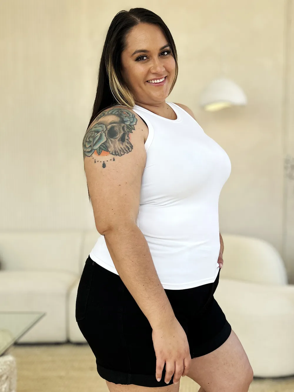 Full Size Round Neck Slim Tank, image 16