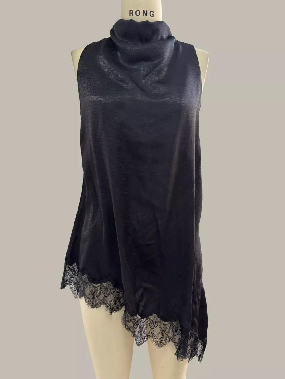 High Neck Lace Trim Cami, image 6