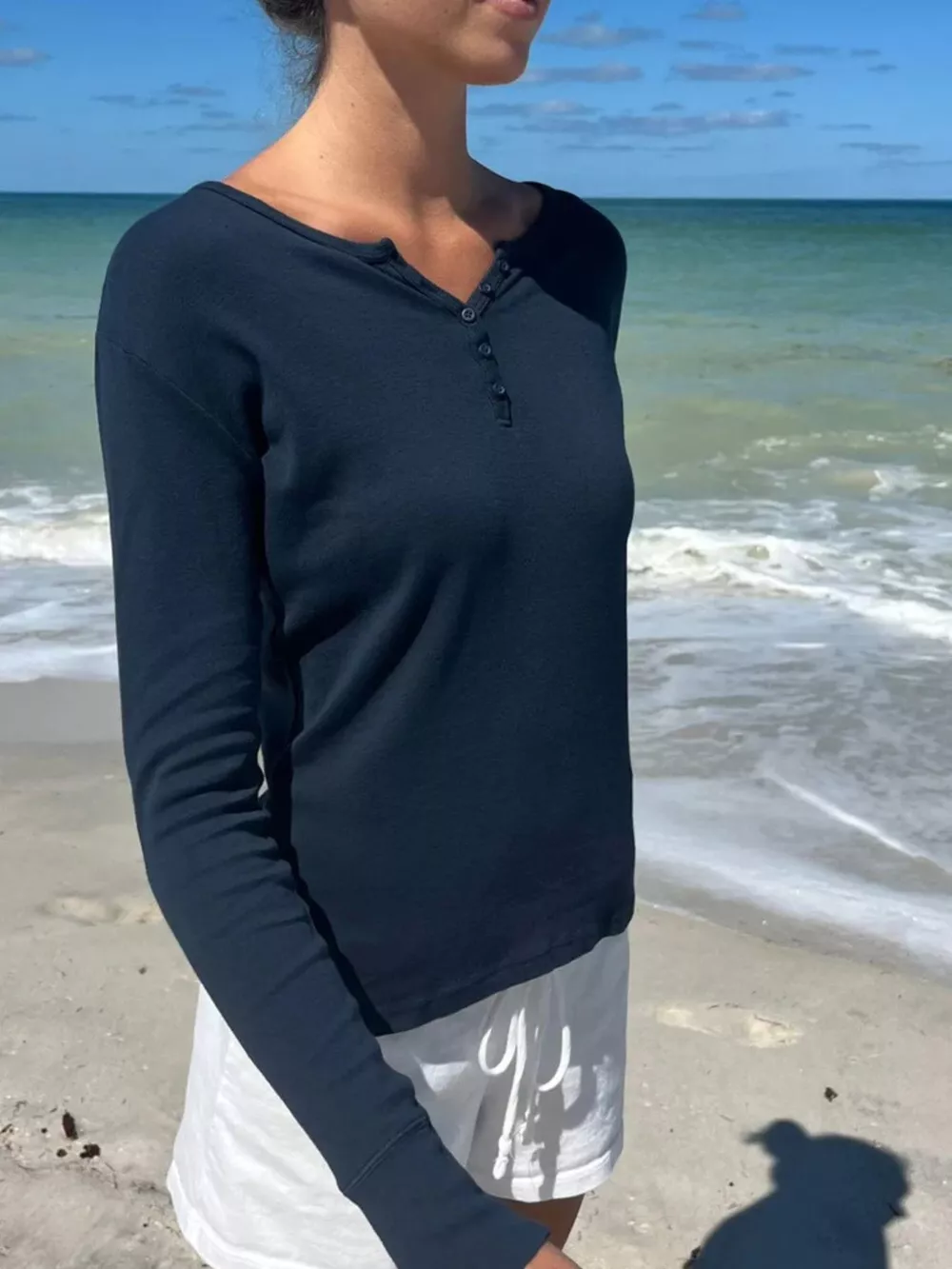 Striped Long Sleeve Henley T-Shirt, image 12