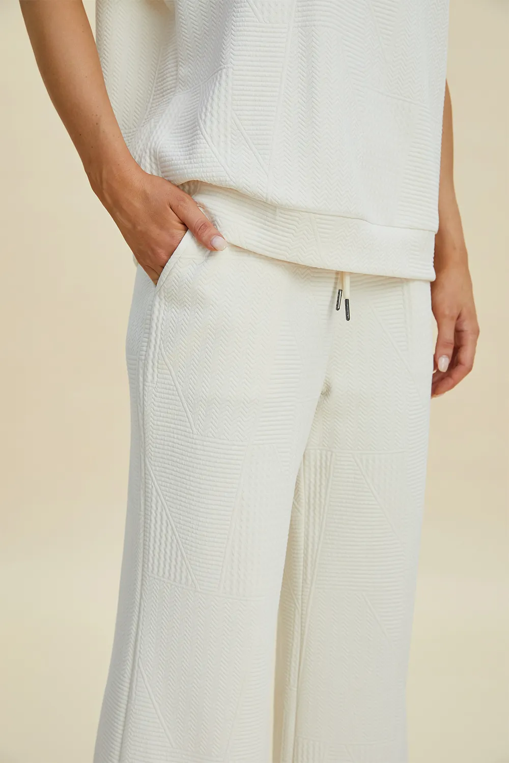 Full Size Pearl Detail Round Neck Top and Pants Set, image 4