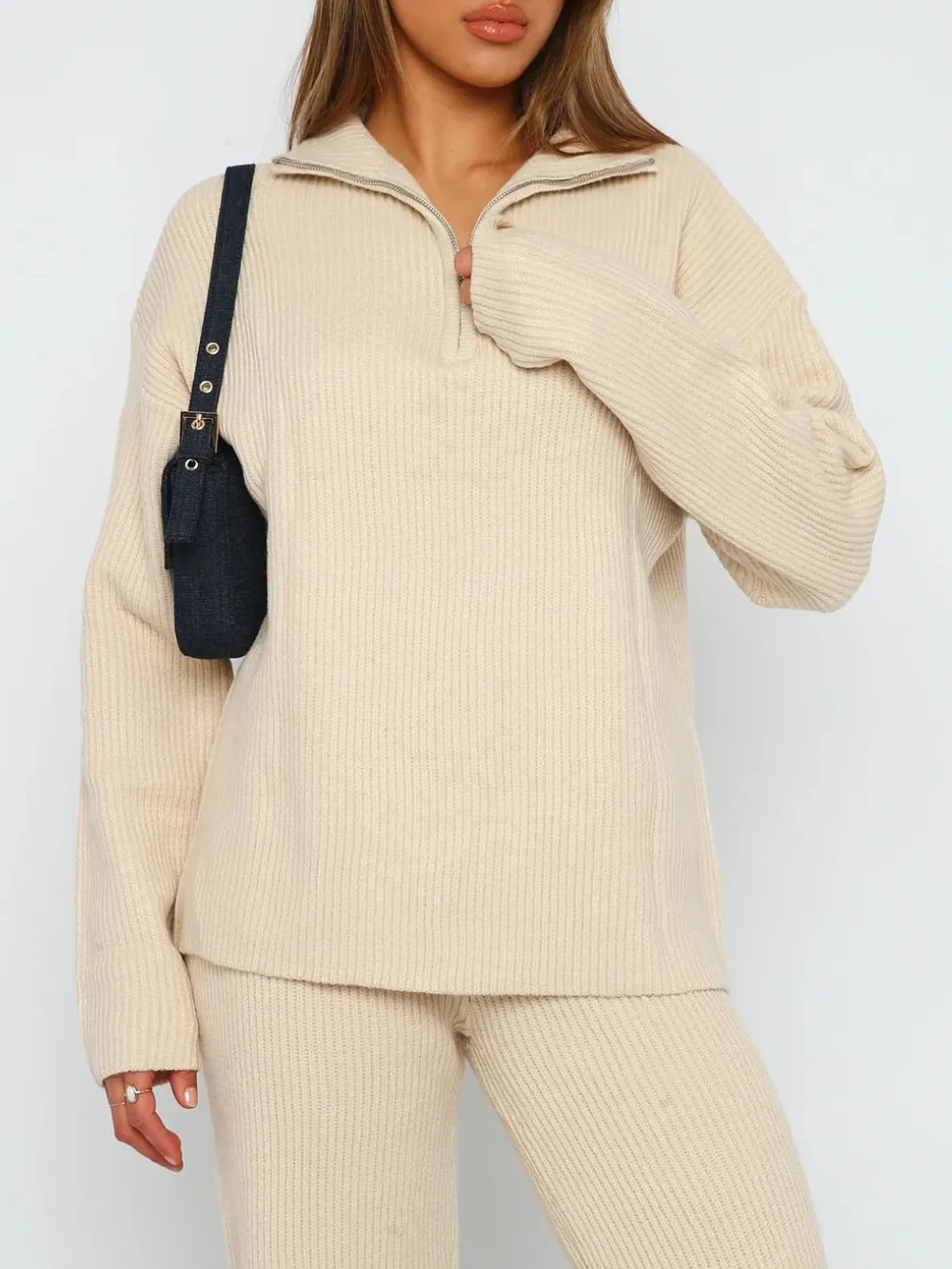 Quarter Zip Long Sleeve Top and Pants Set, image 10