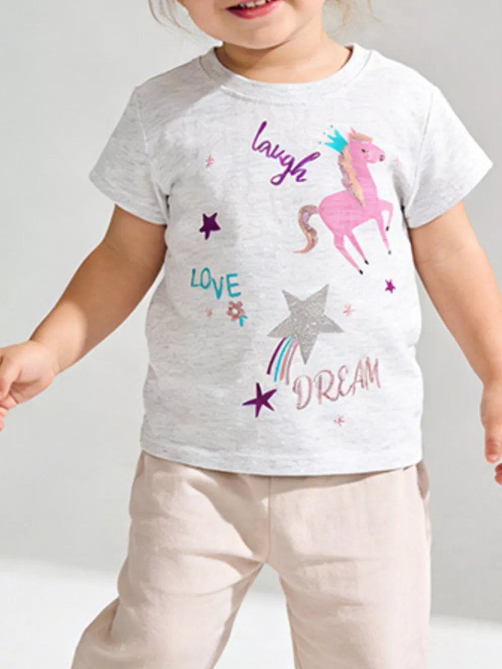 Children's Unicorn Graphic Short Sleeve T-Shirt, image 2