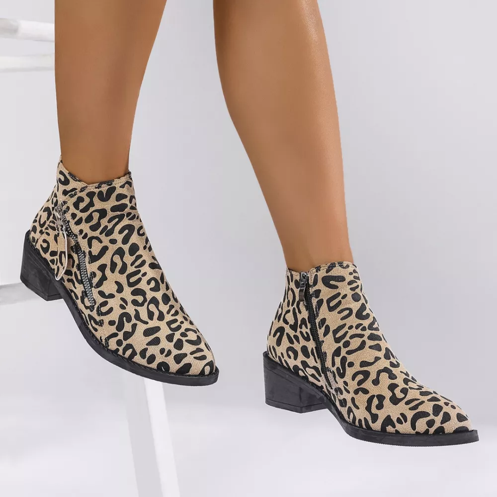 Leopard Block Heel Ankle Boots, image 6