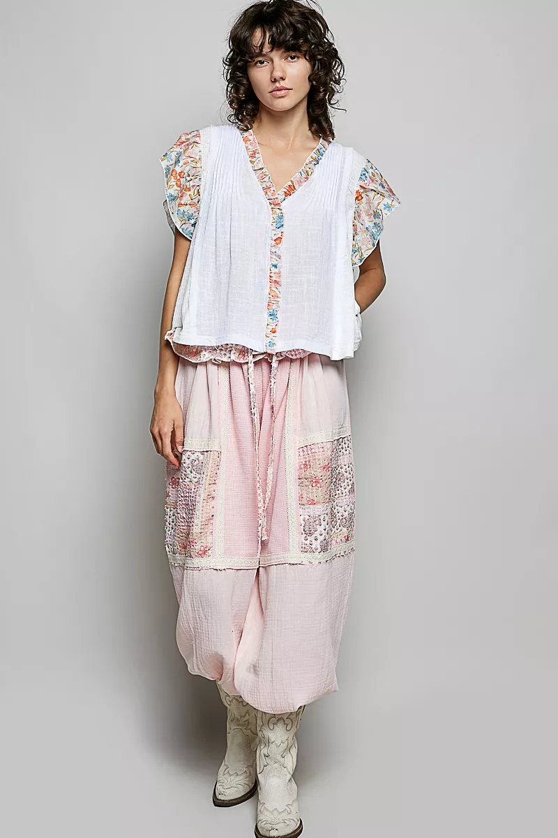 V-Neck Floral Ruffle Sleeve Blouse, image 5