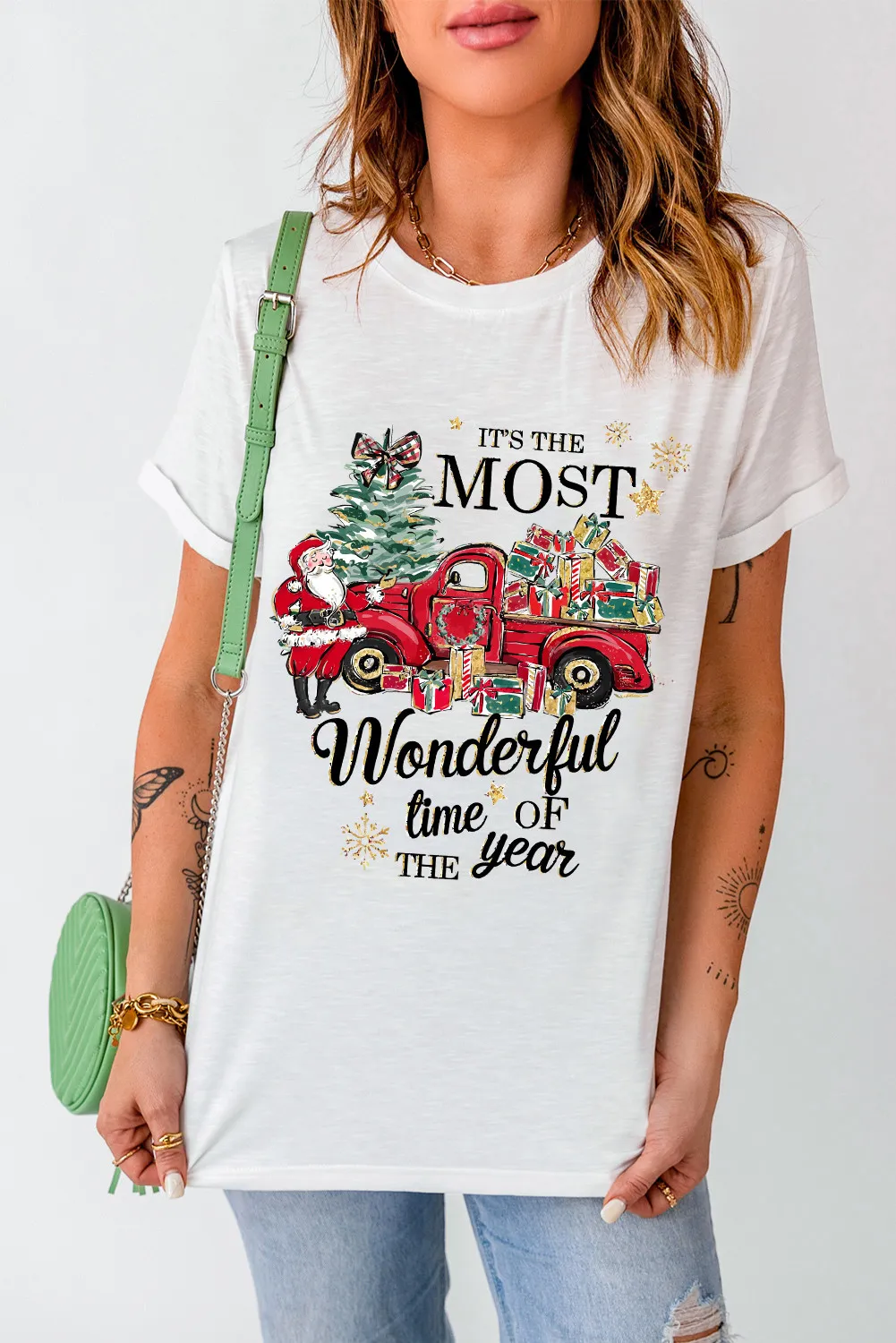 Graphic Round Neck Short Sleeve T-Shirt, image 3