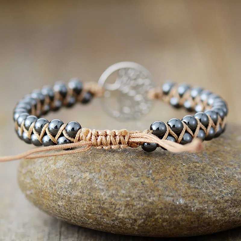 Alloy Natural Stone Braided Bracelet, image 3
