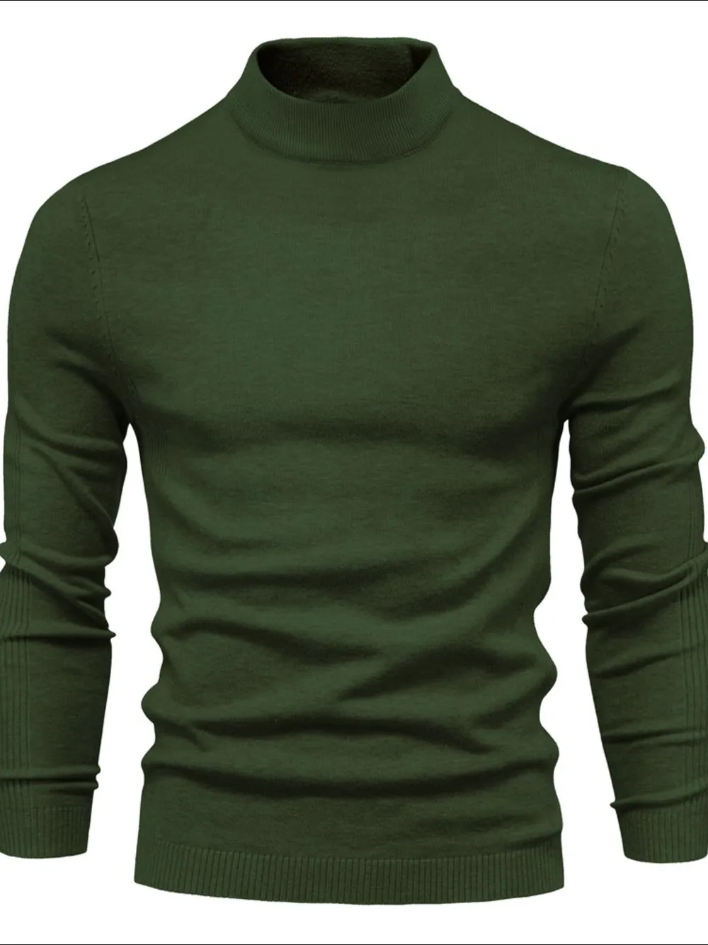 Men's Mock Neck Long Sleeve Sweater, image 13