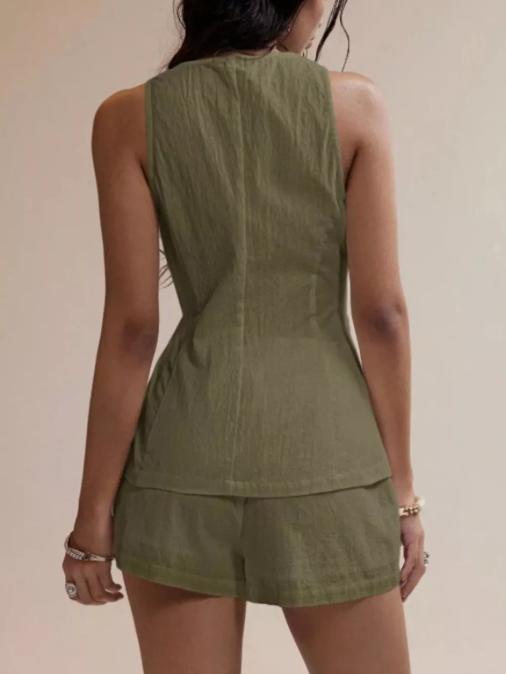Button-Down Sleeveless Top and Shorts Set, image 14