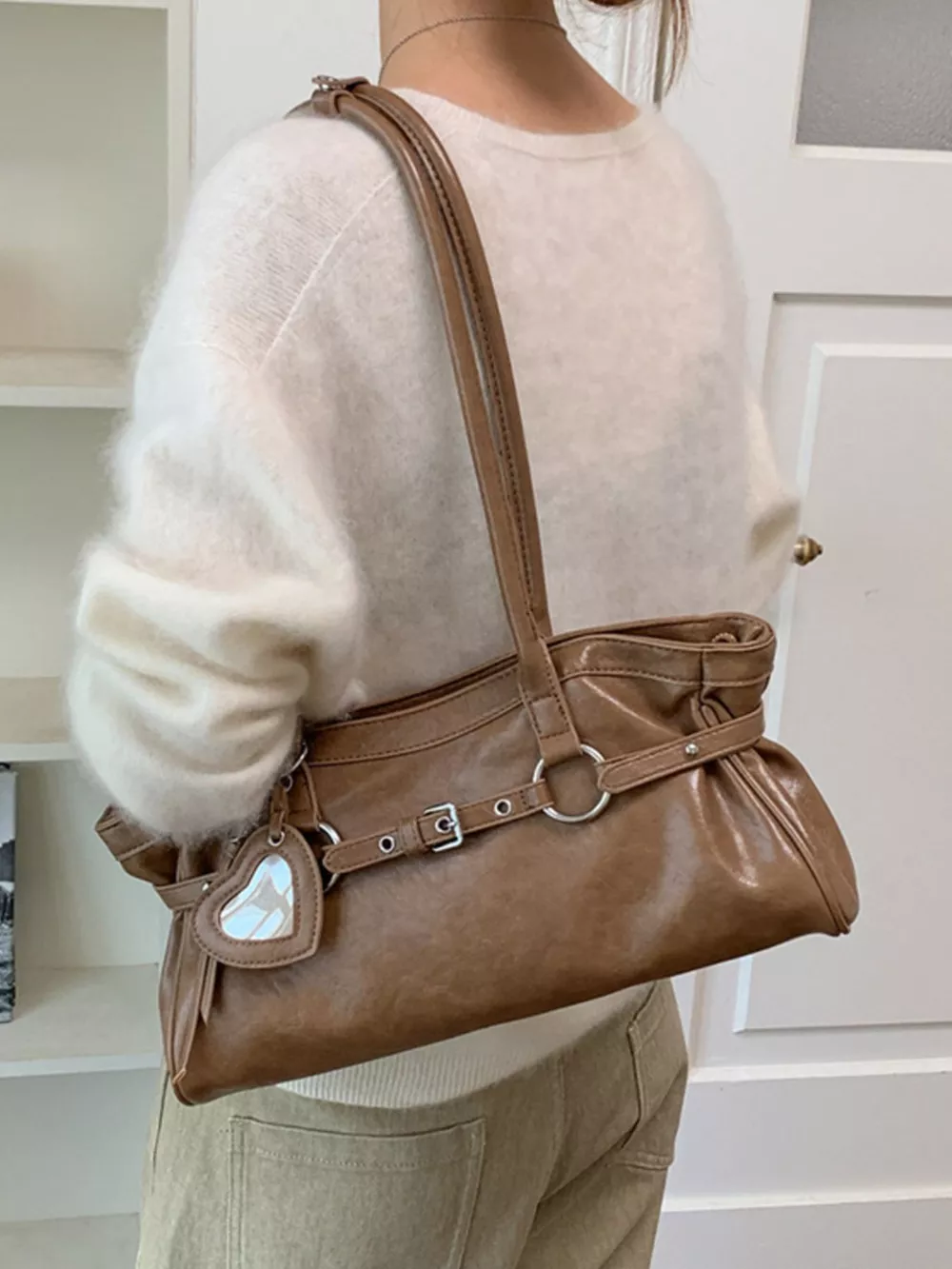 Decorative Buckle Shoulder Bag, image 2