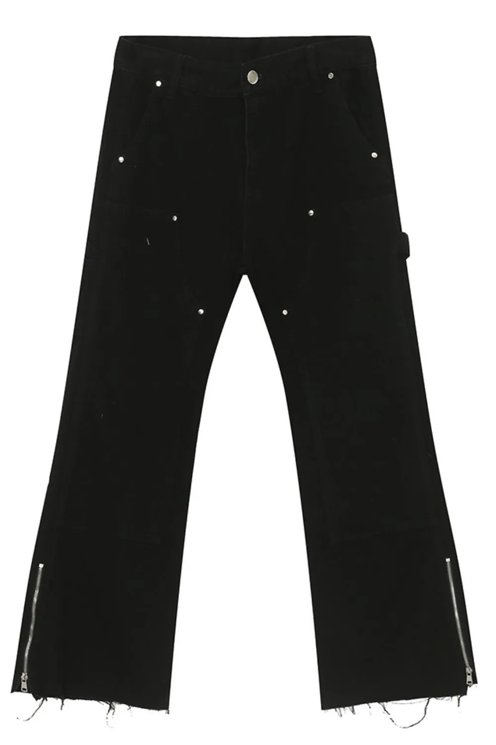 Men's Raw Hem Bootcut Jeans with Zip-Up Sides, image 7