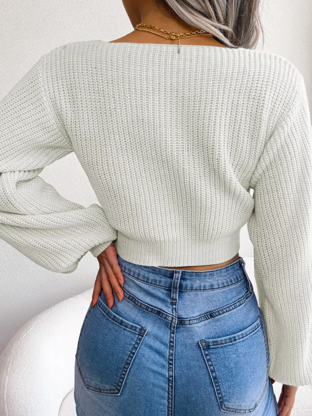 Tie-Front Cropped Sweater, image 14
