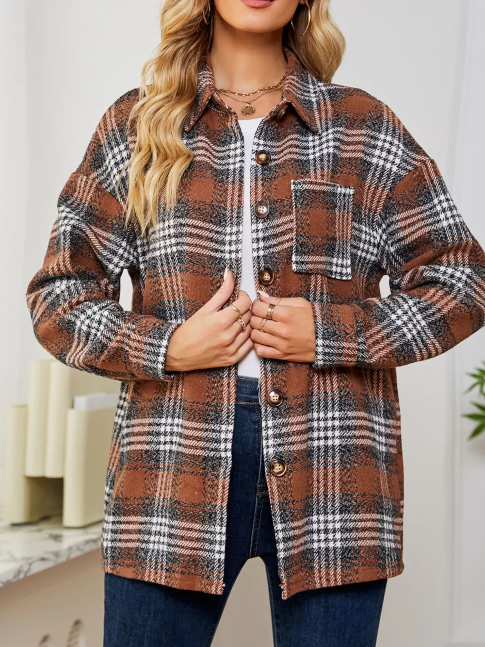 Plaid Button-Up Shirt, image 4