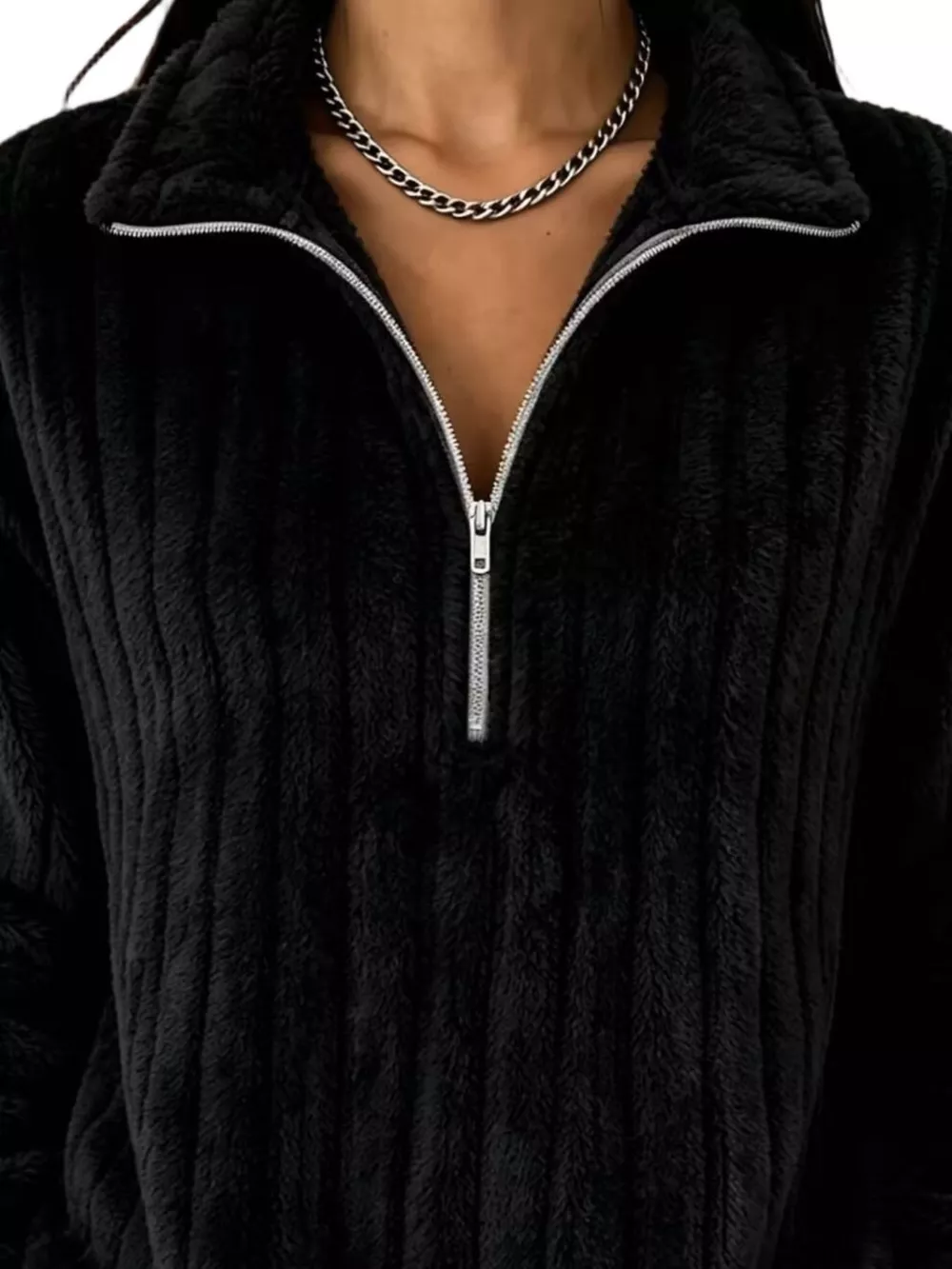 Quarter-Zip Dropped Shoulder Sweatshirt, image 14