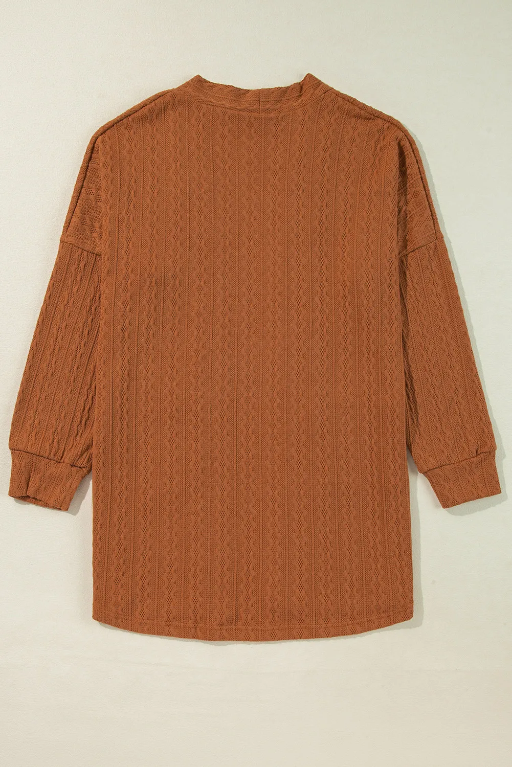 Textured Pocketed Open Front Long Sleeve Cover Up, image 3