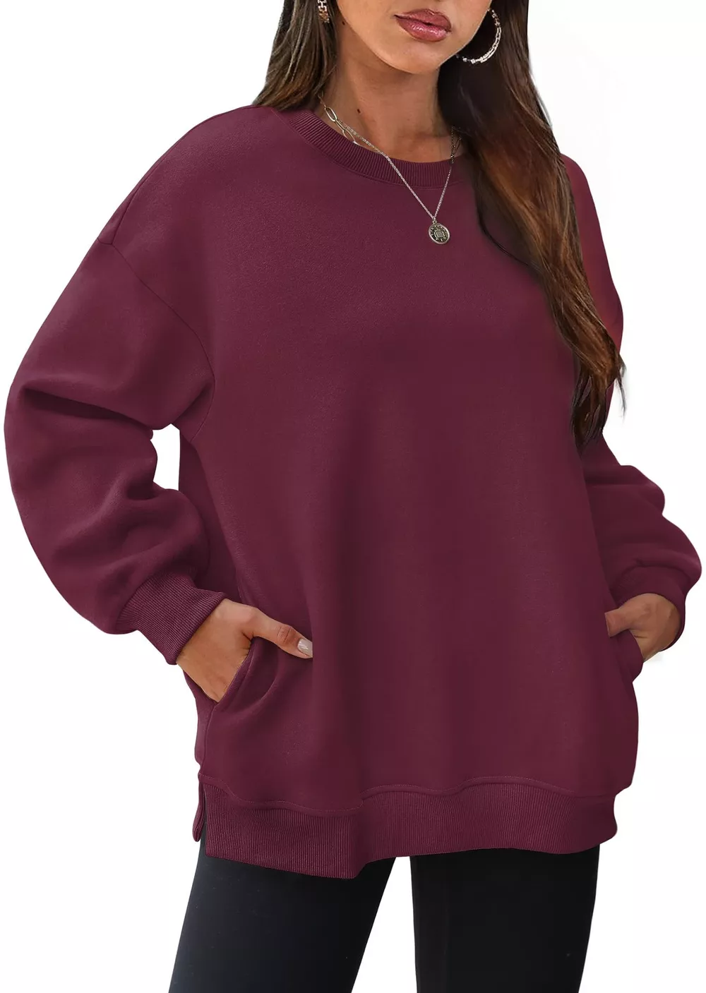 Casual Solid Color Long Sleeve Sweatshirt, image 8