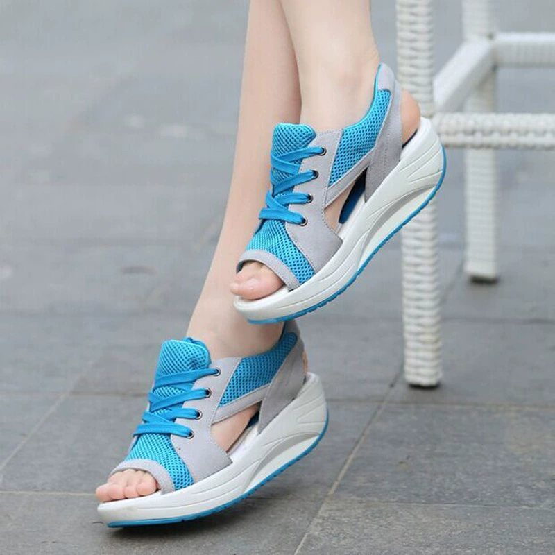 Lace Up Wedge Sandals, image 6