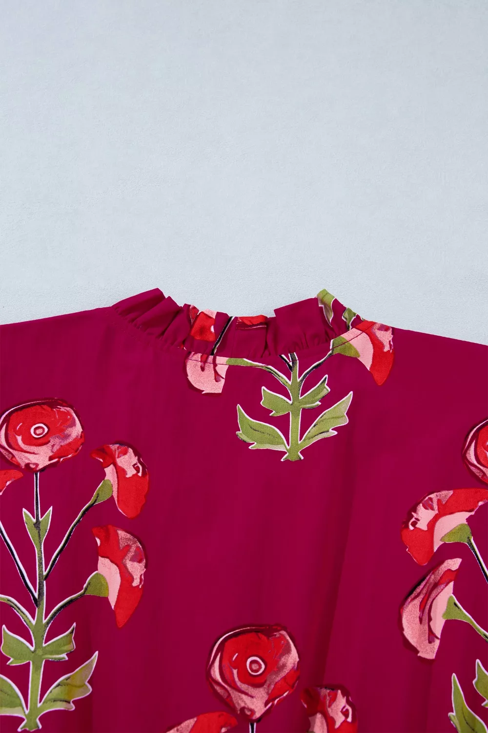 Floral Print Short Sleeve Midi Dress, image 9