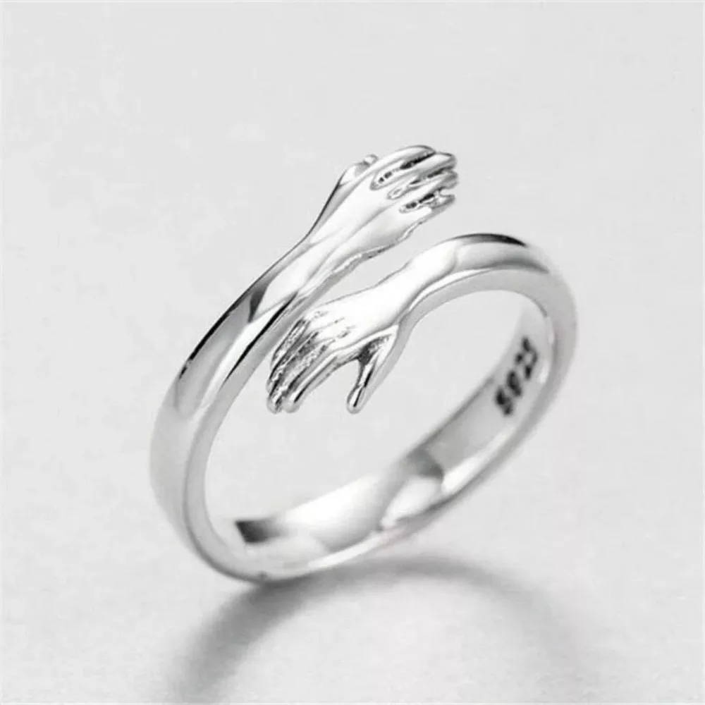 925 Sterling Silver Hug Bypass Ring, image 6