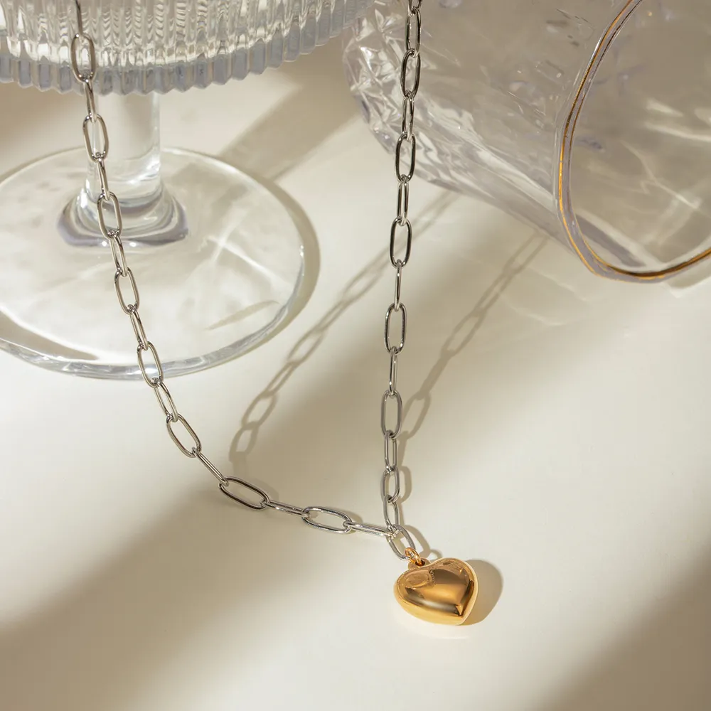 Stainless Steel Heart Pendant Necklace, image 3