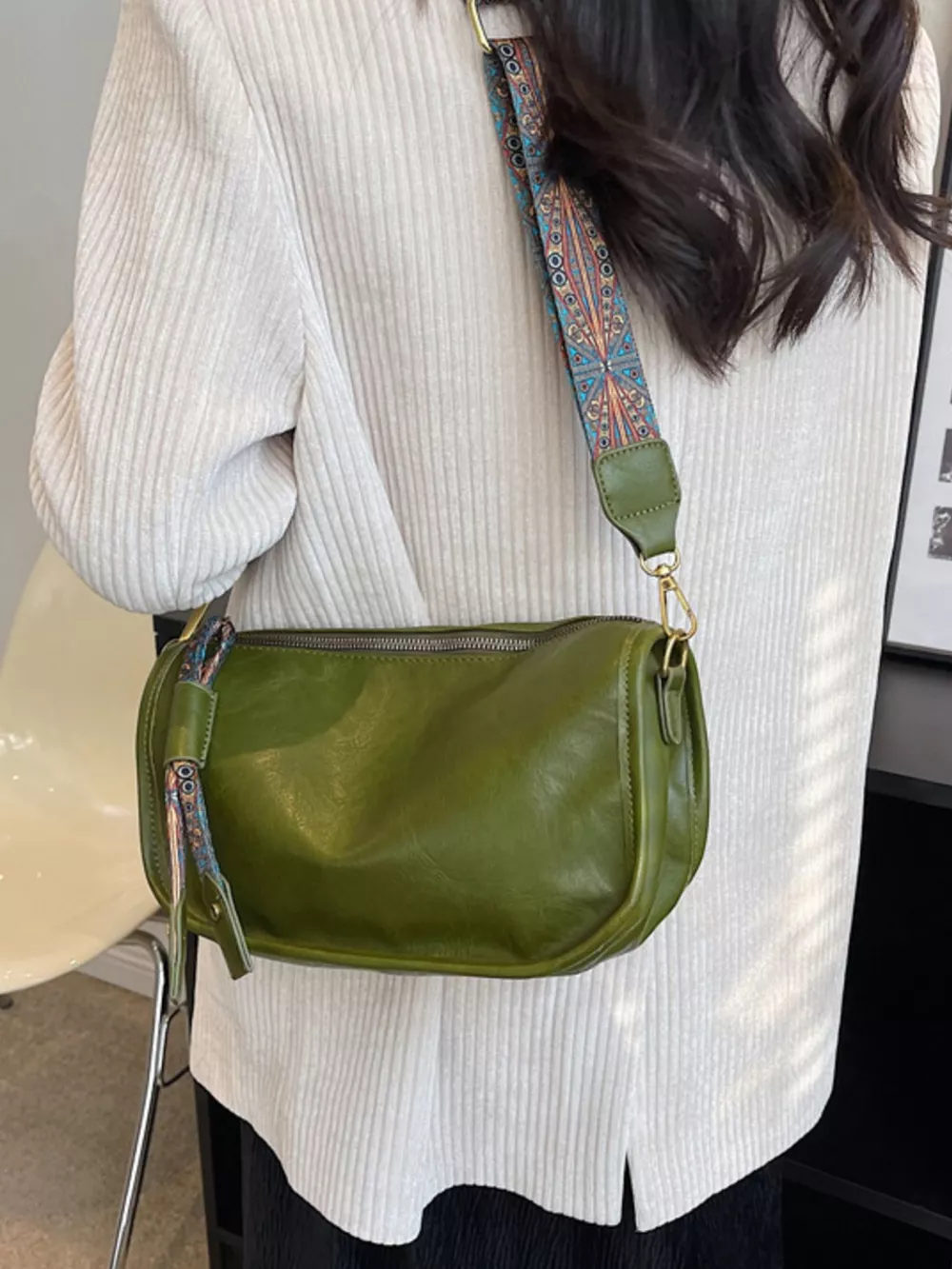 Patterned Strap Crossbody Bag, image 3