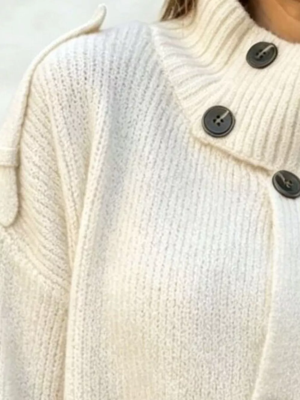 Full Size Button-Up Mock Neck Cardigan Plus Size, image 14