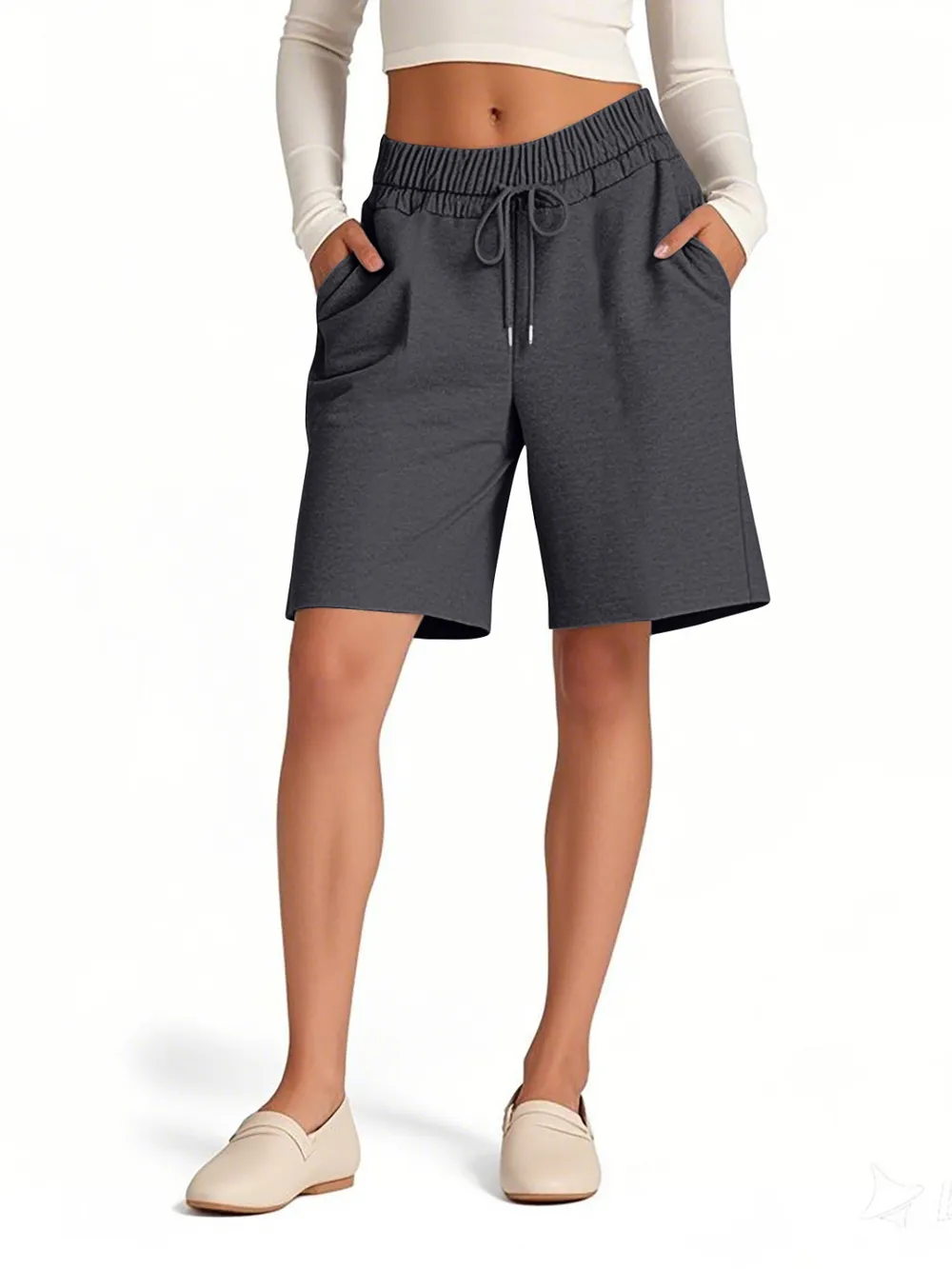 Drawstring Shorts with Pockets, image 6