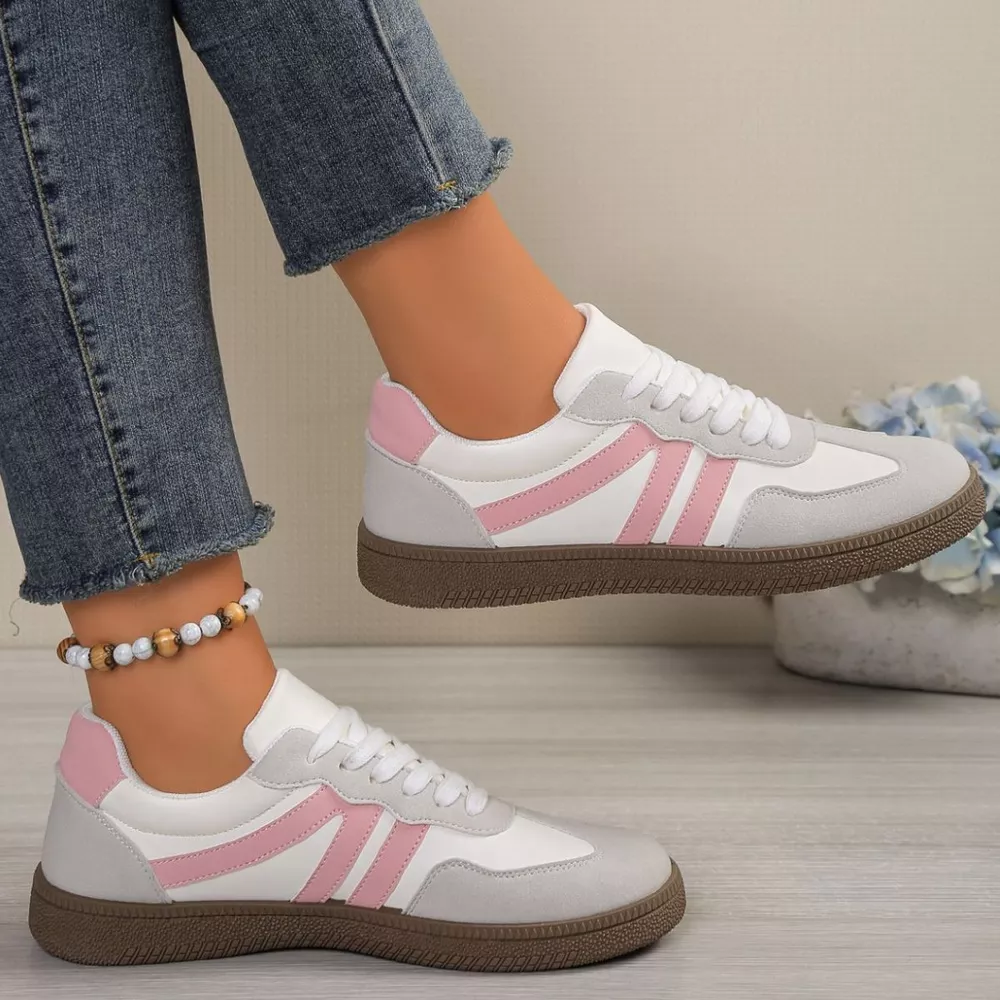 Striped Lace-Up Casual Sneakers, image 5