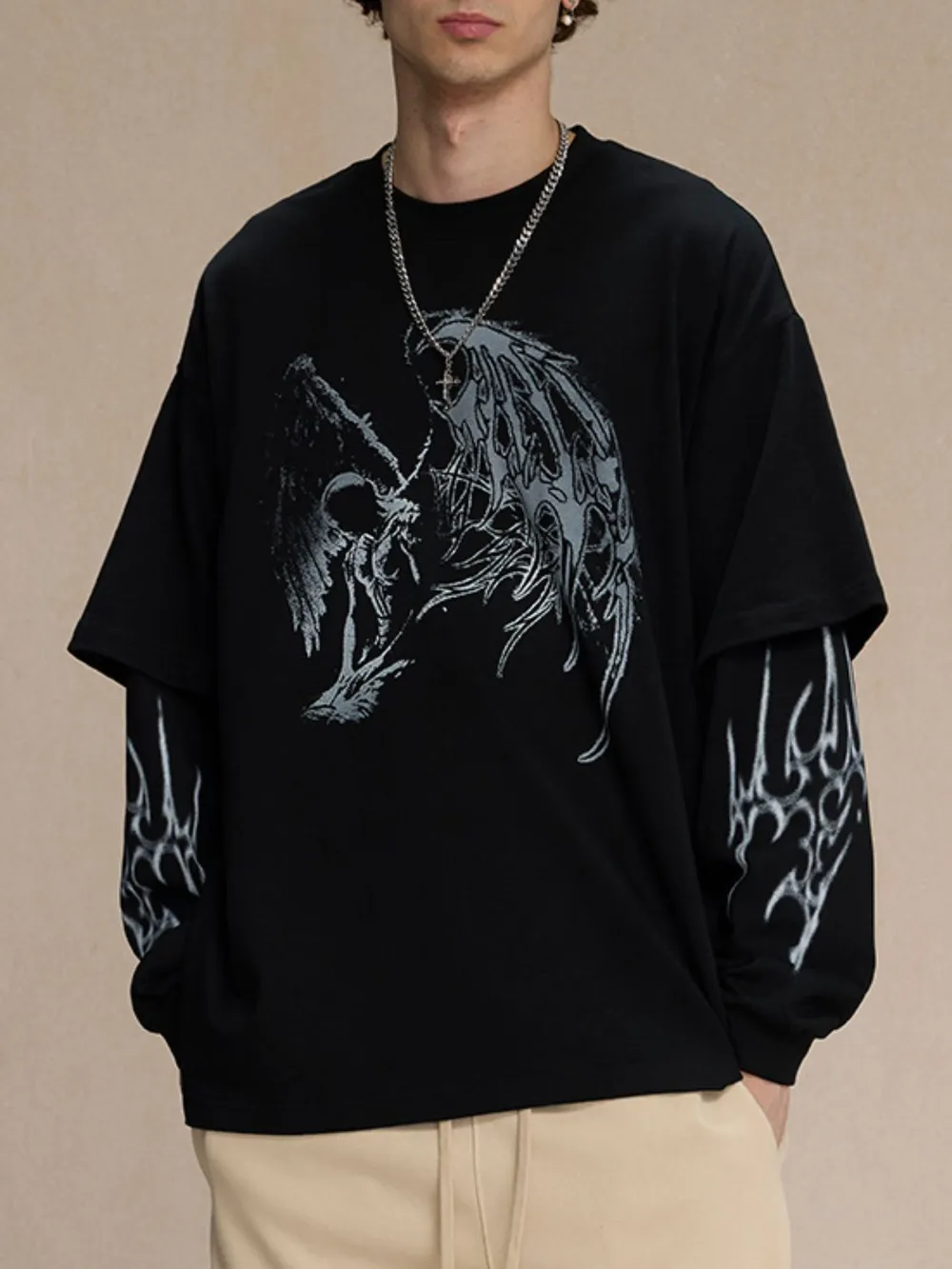 Men's Plus Size Graphic Round Neck T-Shirt, image 4