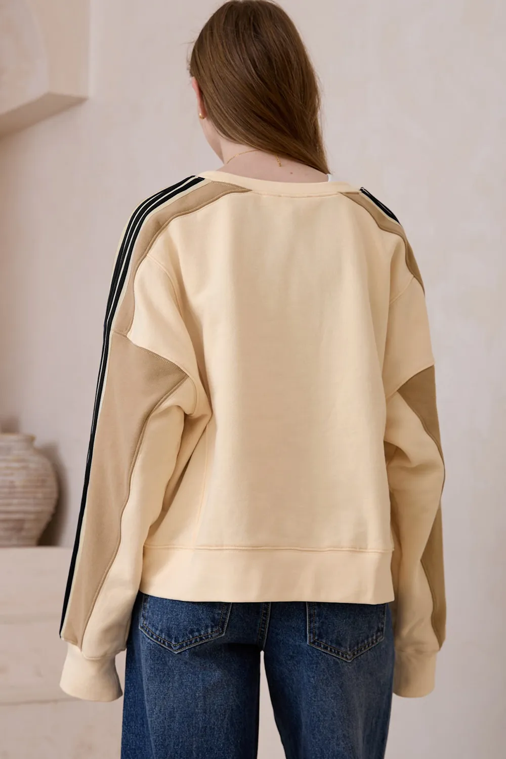 Contrast Round Neck Long Sleeve Sweatshirt, image 10