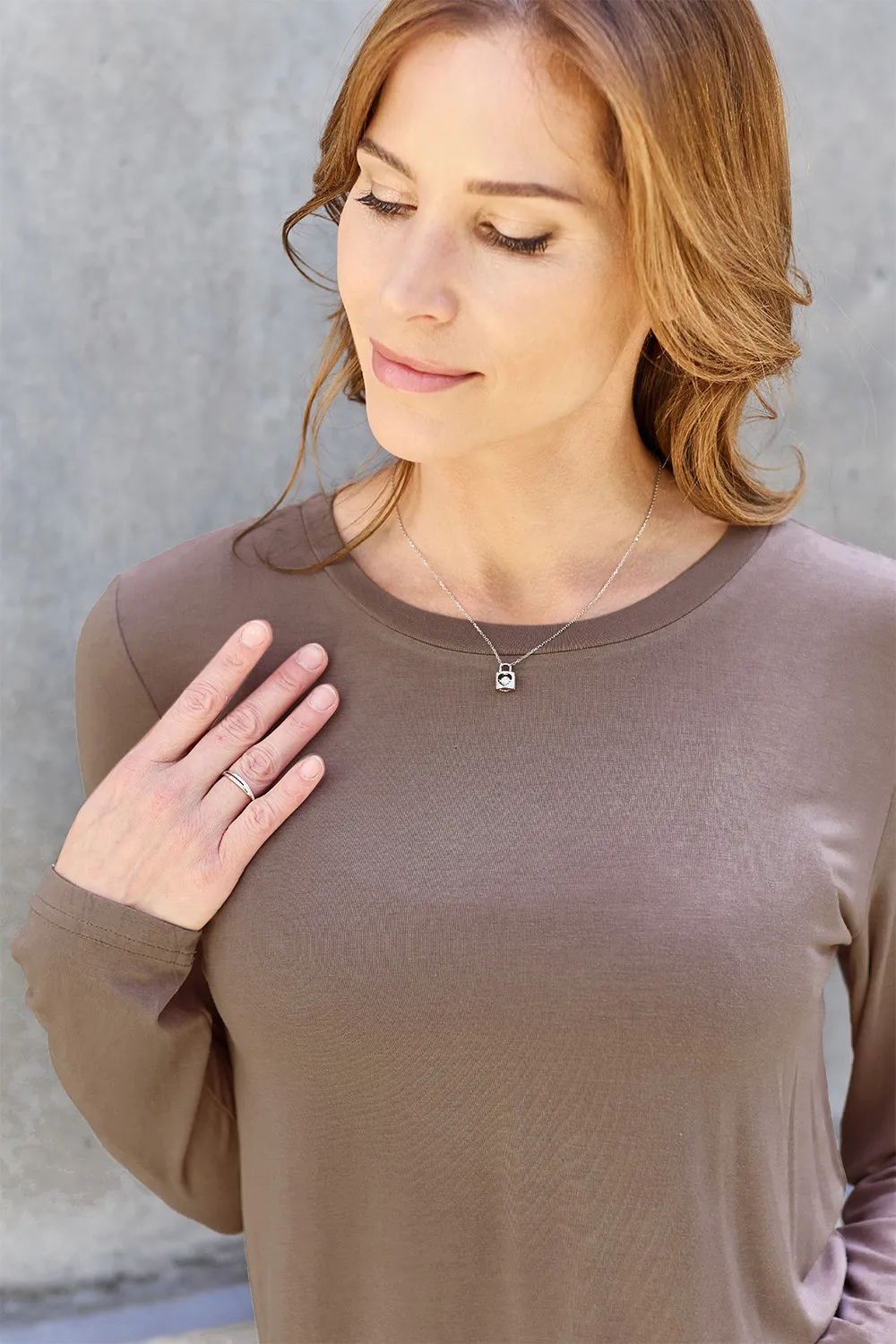 Full Size Round Neck Long Sleeve Top, image 10