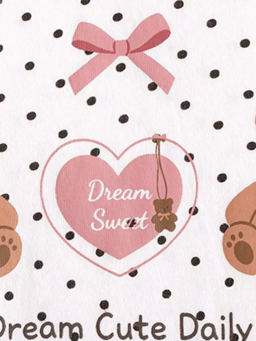 Children's Polka Dot Bear Long-Sleeve Top and Leggings Set, image 4