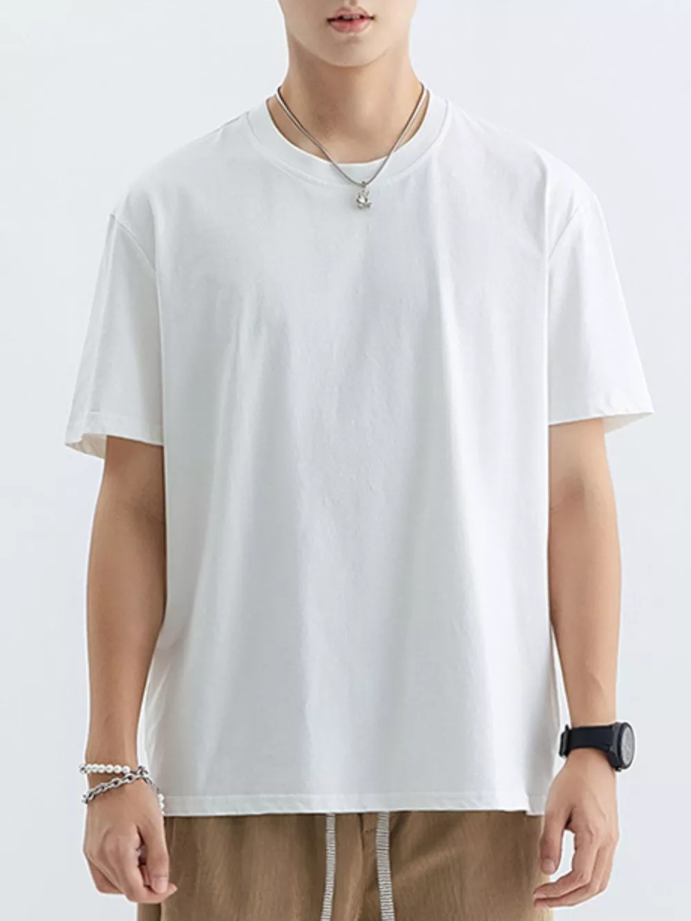 Men's Plus Size Casual Crew Neck T-Shirt, image 7