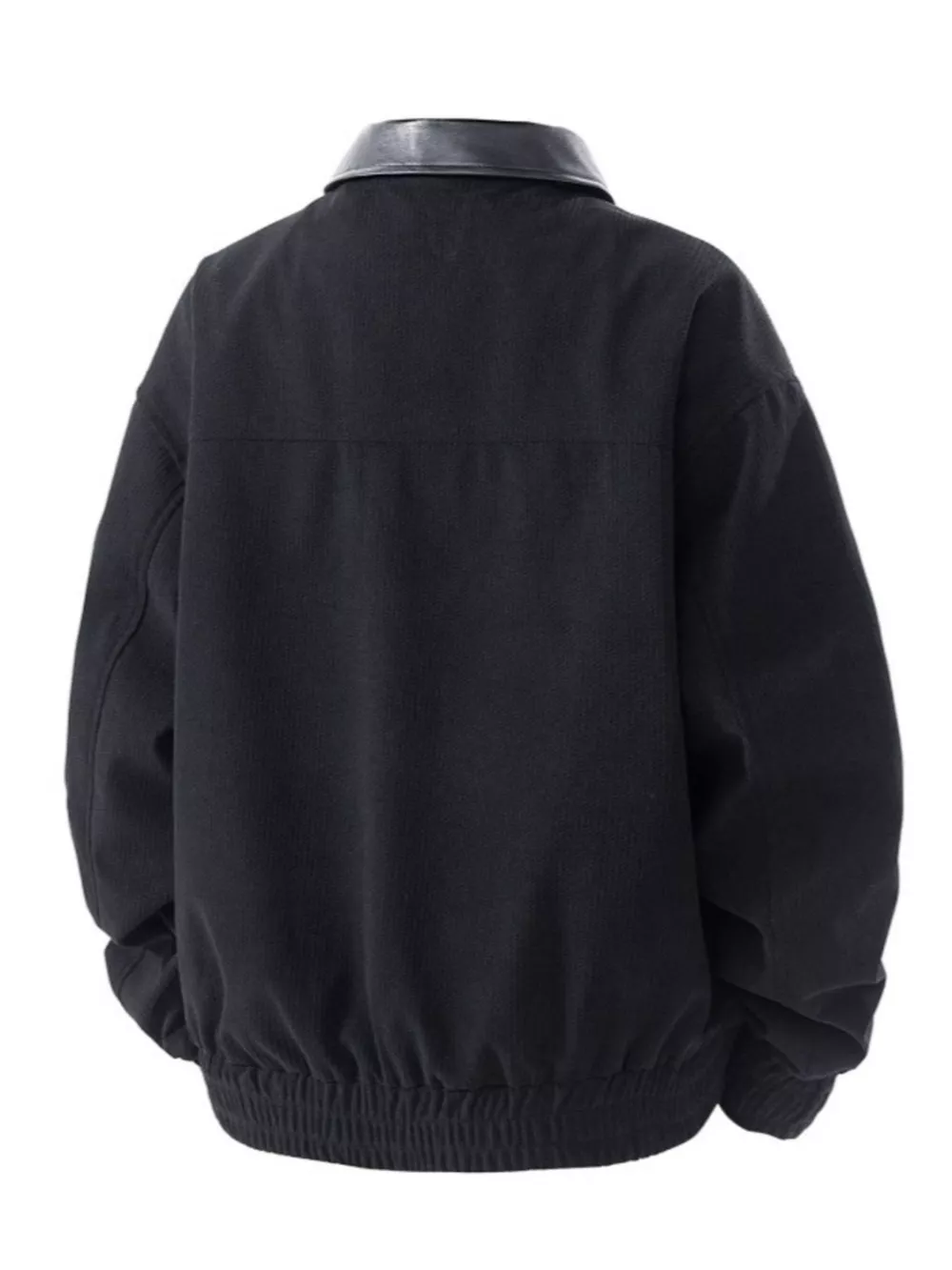 Men's Plus Size Zip Up Corduroy Jacket with Leather Collar, image 5
