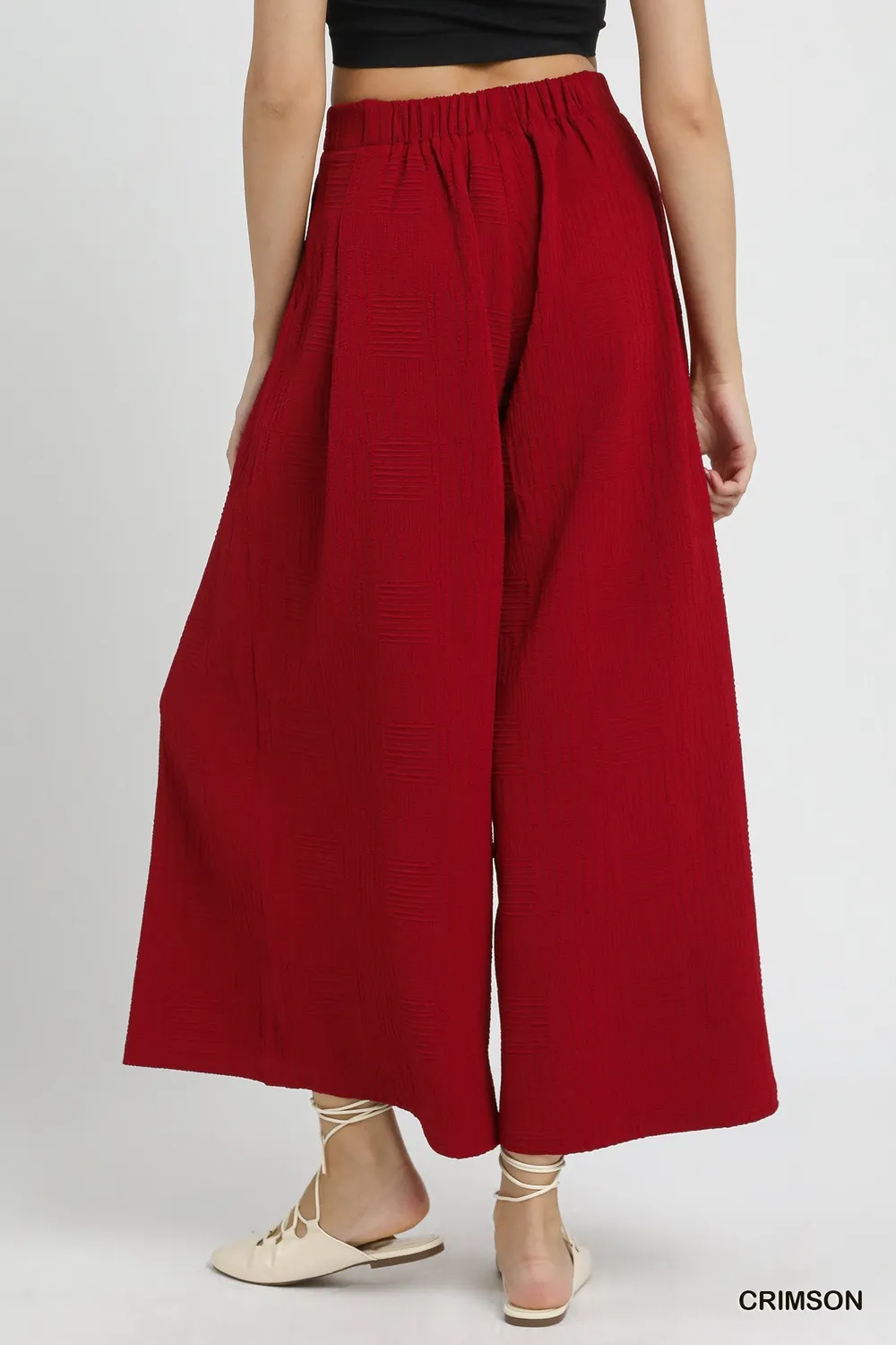 Elastic Waist Wide Leg Pants, image 5