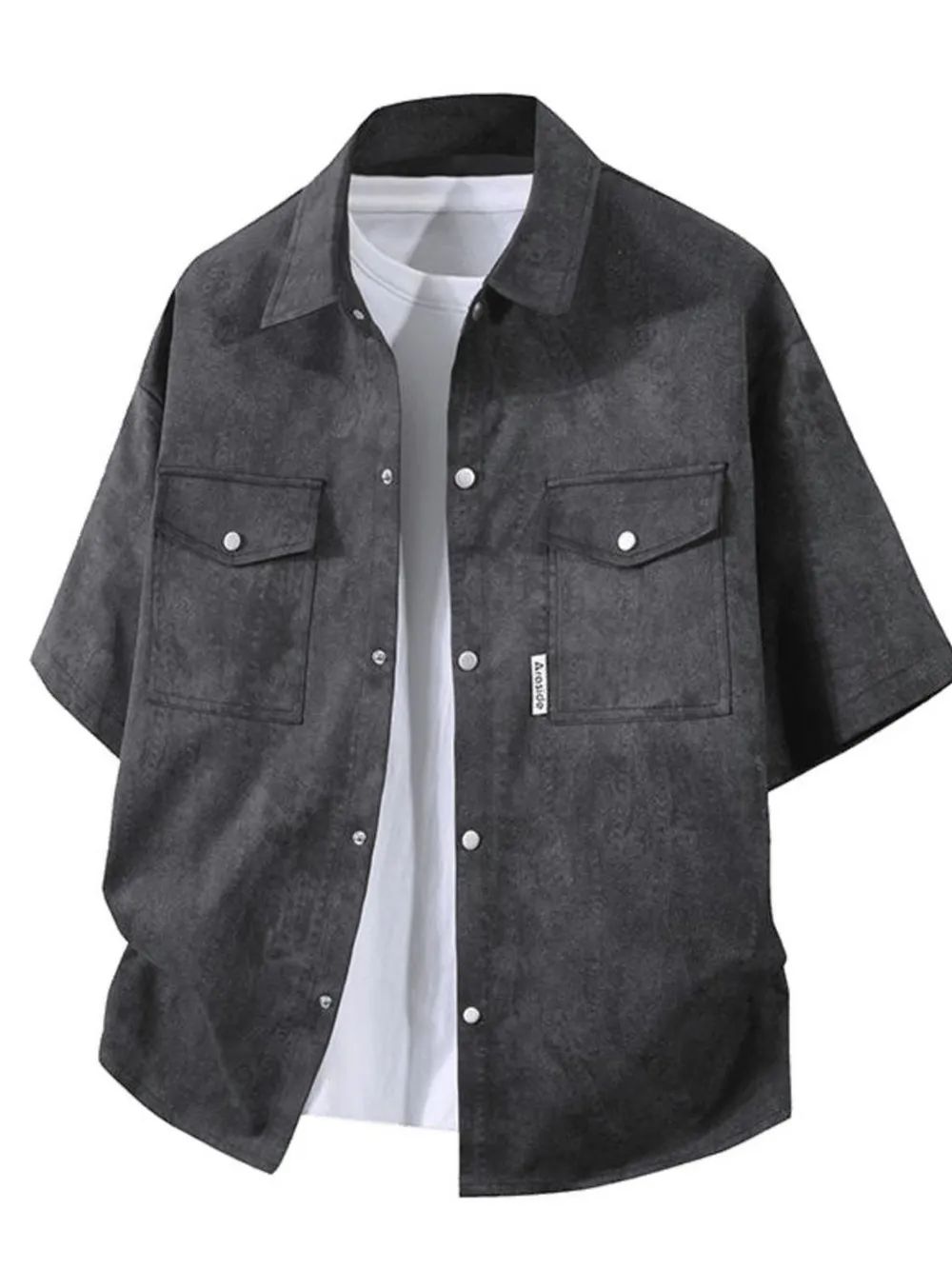 Men's Plus Size Button Up Short Sleeve Shirt