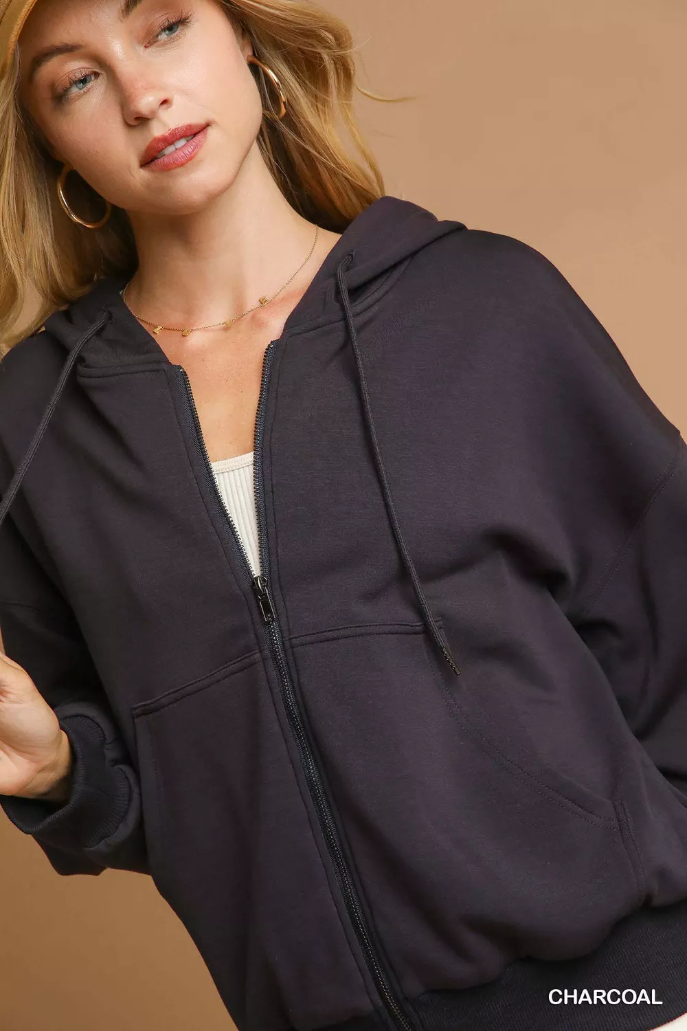 Zip-Up Fleece Hooded Jacket, image 4