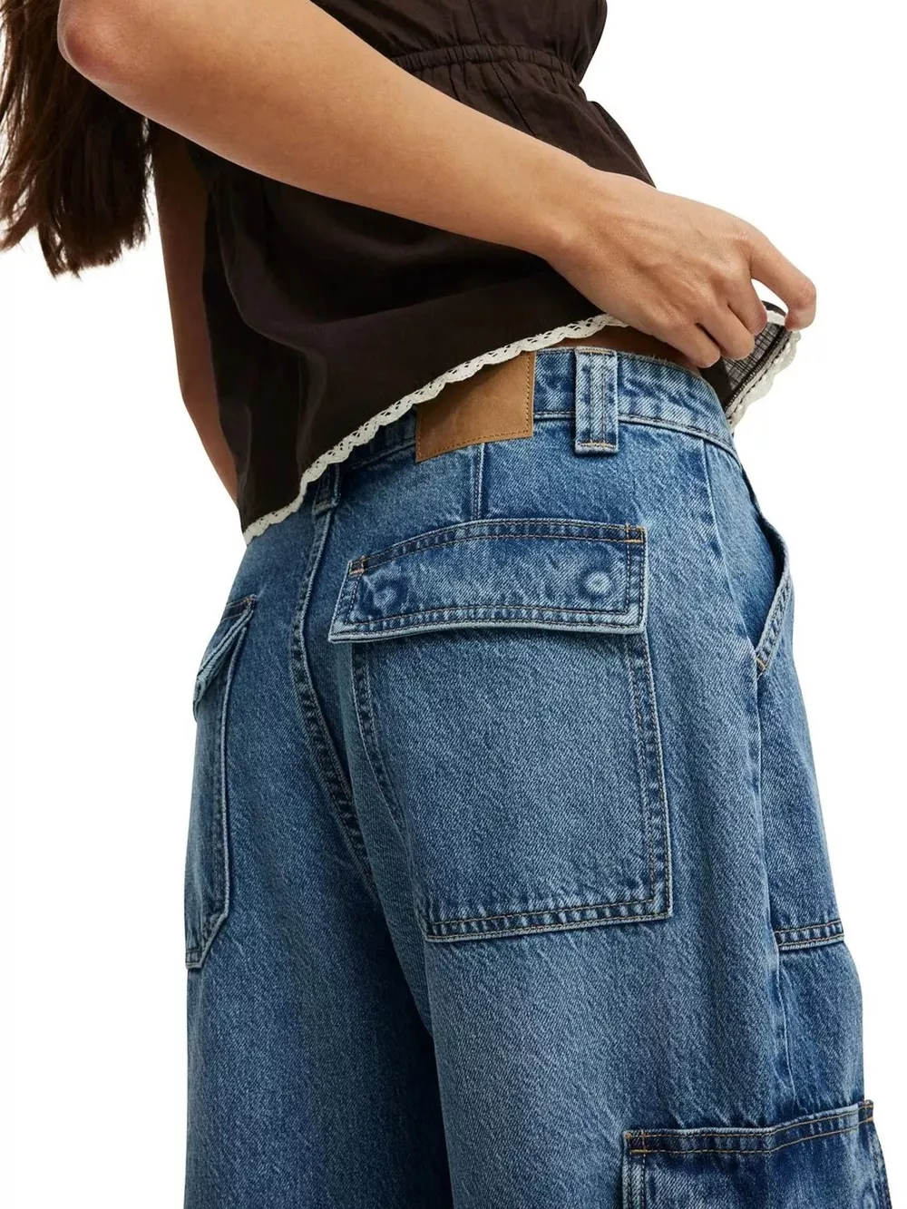 Wide Leg Cargo Jeans, image 4
