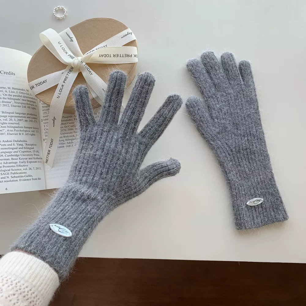 Ribbed Knit Touchscreen Gloves, image 5