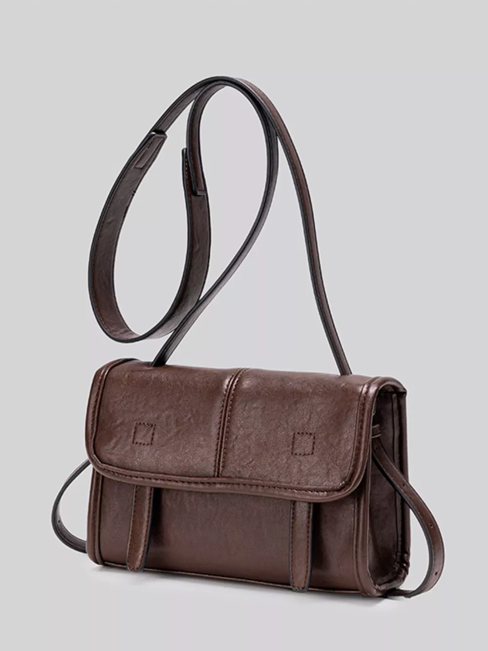 PU Leather Messenger Crossbody Bag with Flap Closure, image 9