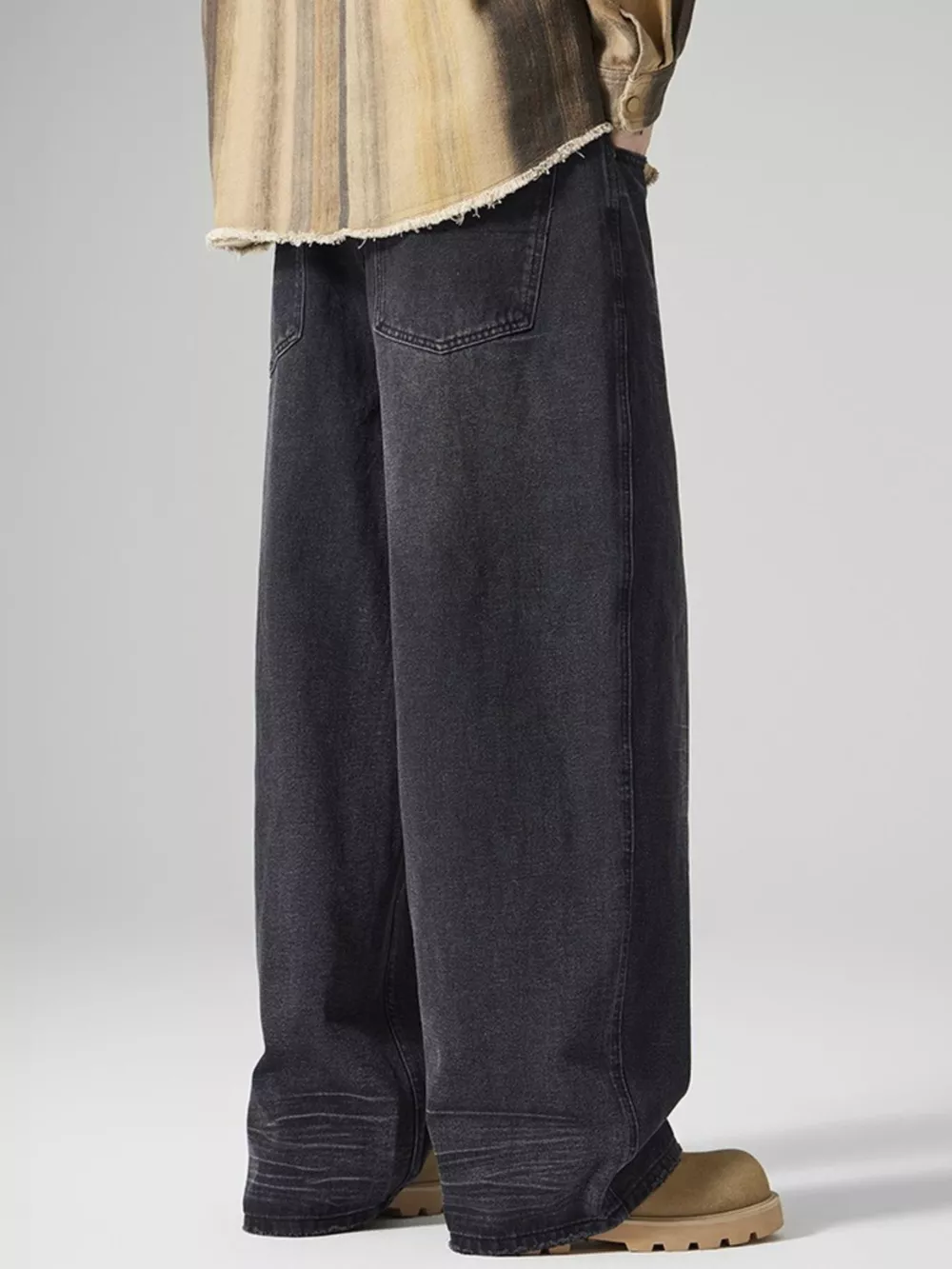 Men's Vintage Wash Loose Fit Jeans, image 4