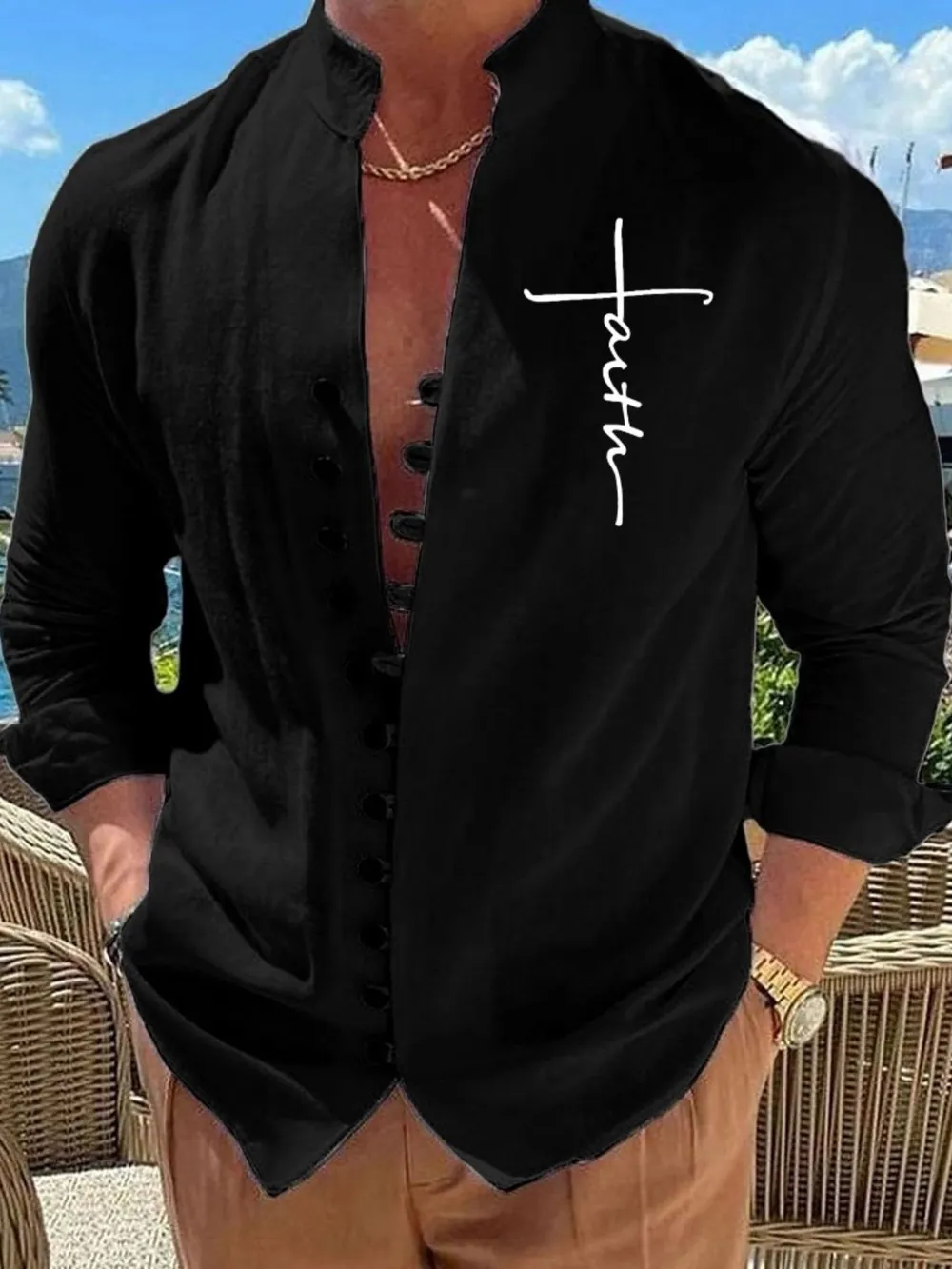 Men's Full Size Button Down Casual Shirt Plus Size