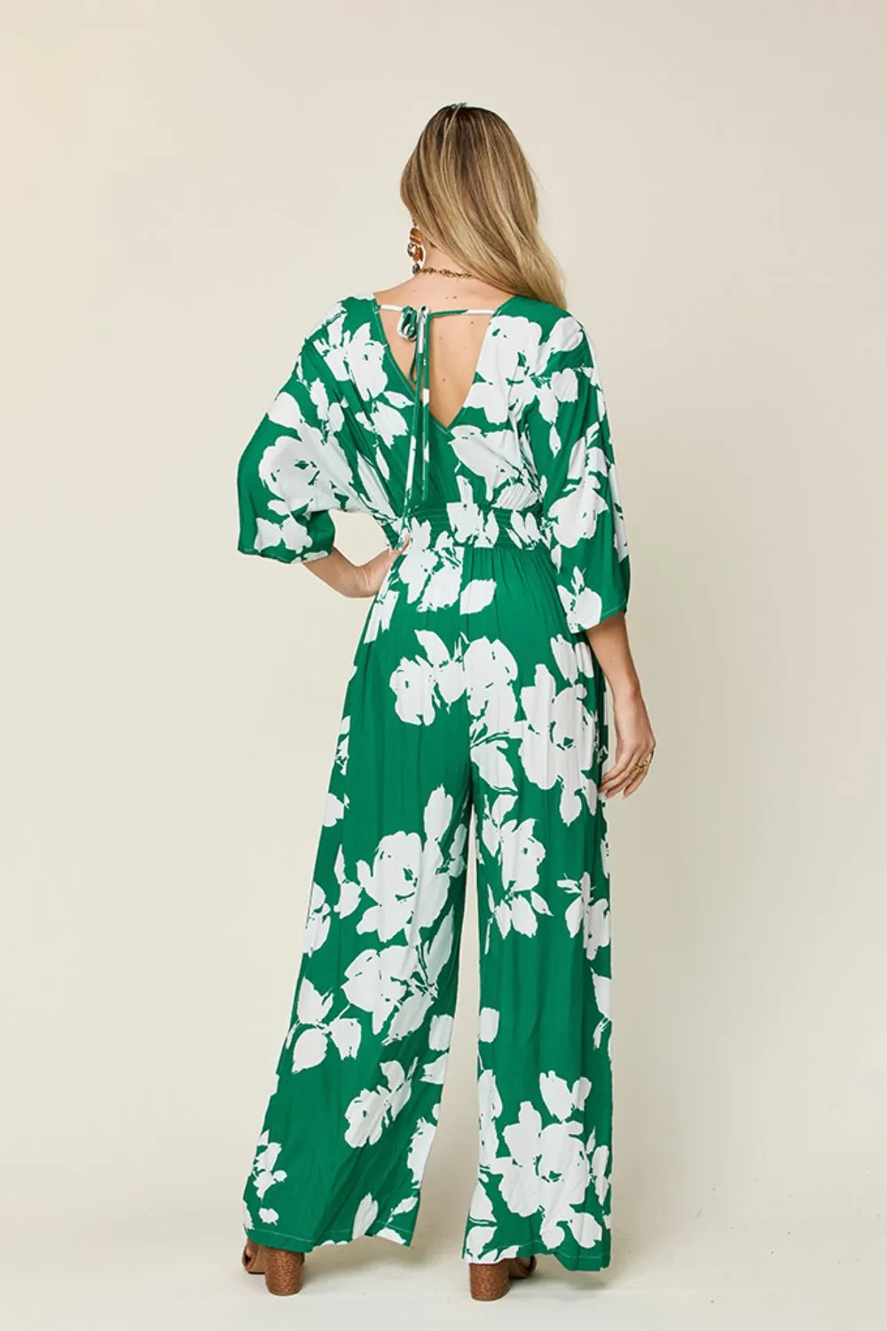Full Size Printed Tie Back Wide Leg Jumpsuit, image 5