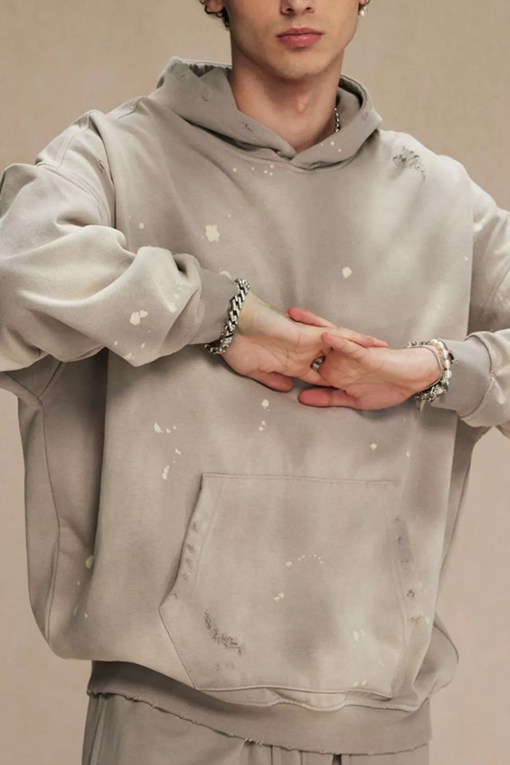 Men's Plus Size Drawstring Kangaroo Pocket Hoodie, image 6