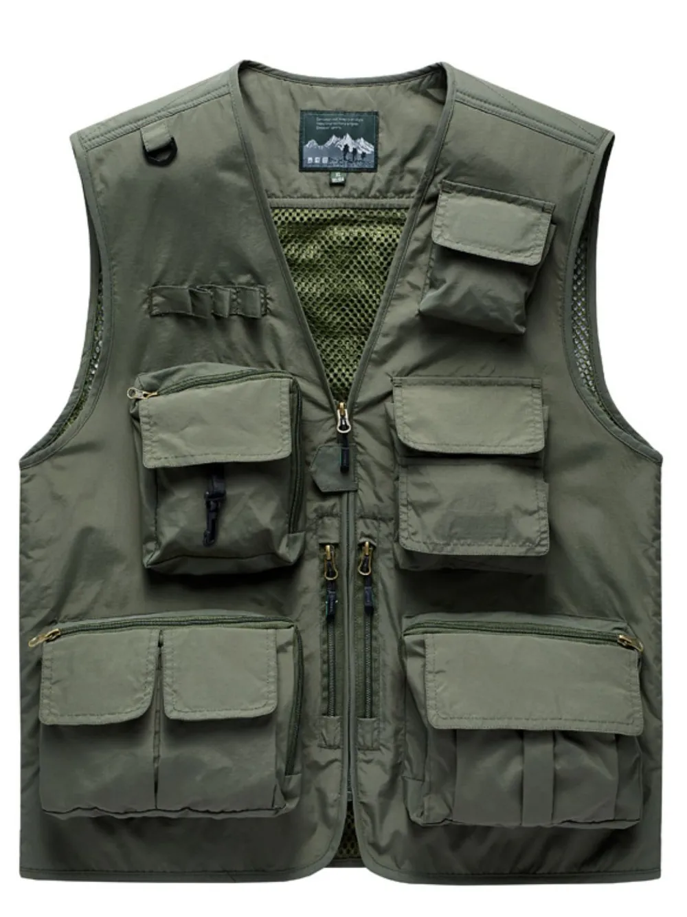 Men's Full Size Mesh Zip Up Vest Plus Size