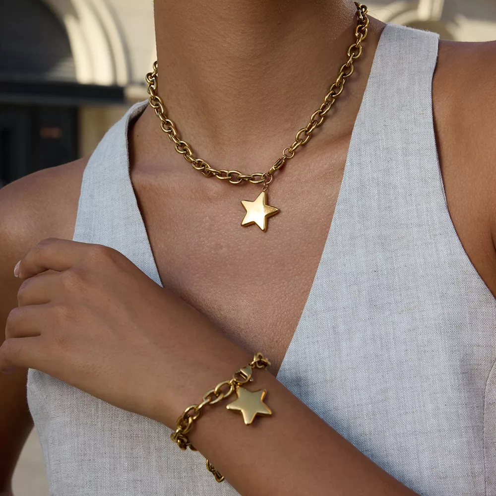 18K Gold-Plated Star Necklace, image 3