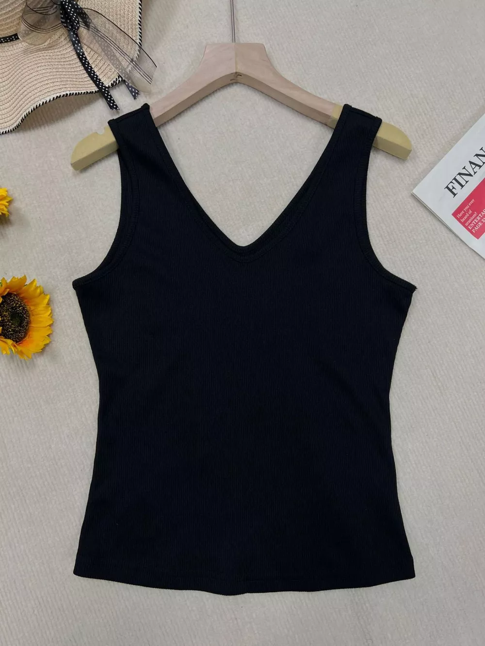 V-Neck Slim Fit Tank, image 4