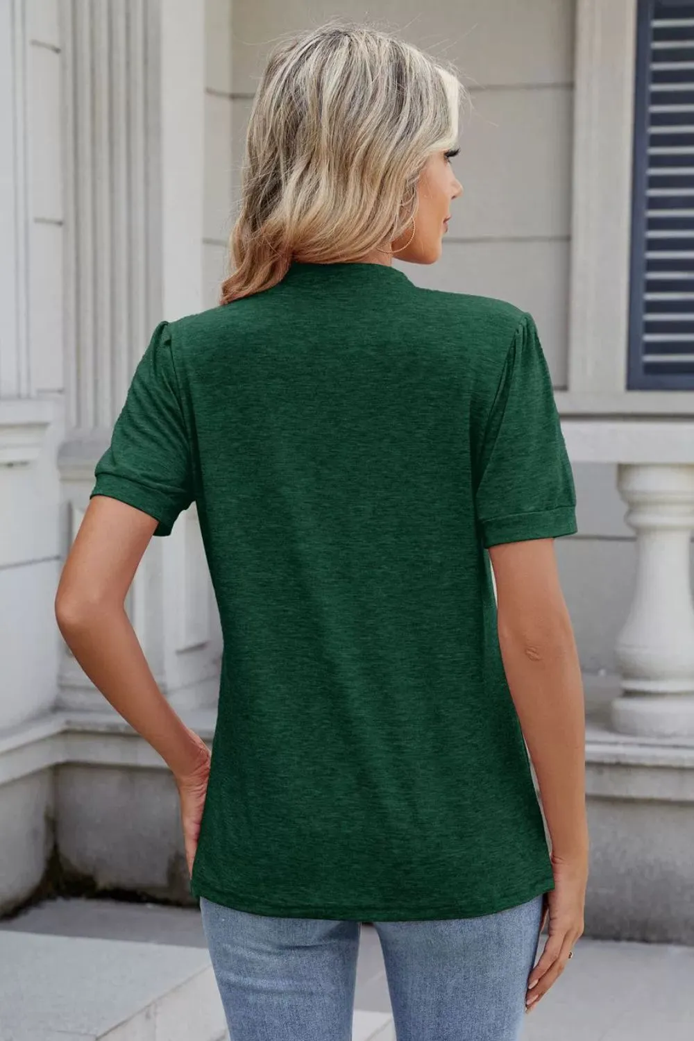 Notched Short Sleeve Top, image 5