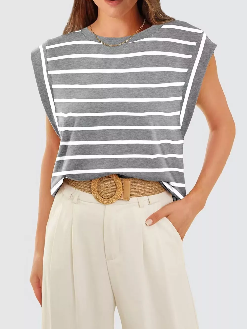 Striped Round Neck Tank, image 10